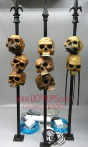 Skull Pike Whip Head - 3 Skulls (inc. DC whip mechanism)